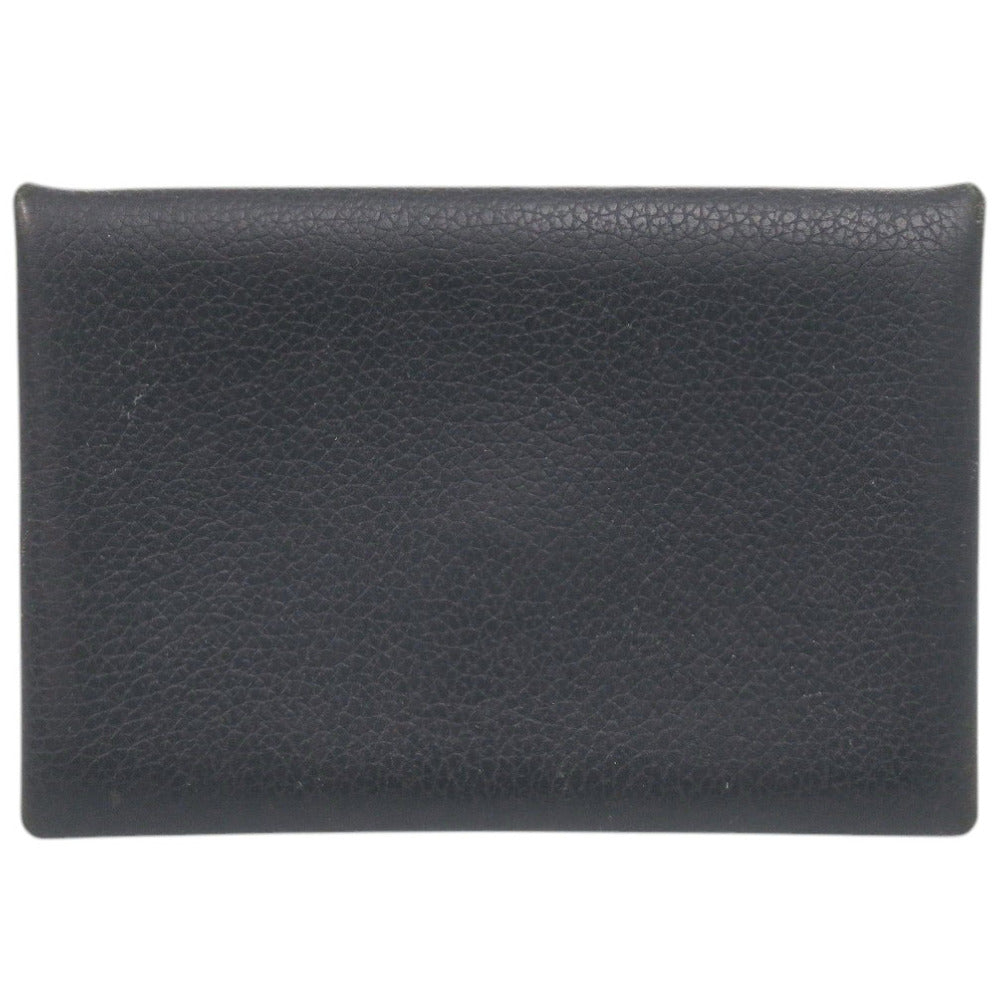 エルメス カルヴィ エバーカラー ブルーニュイ シルバー金具 Y刻印(2020年製) カードケース 財布 0730【中古】HERMES