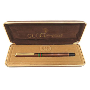 美品 グッチ ヴィンテージ シェリーライン ブラウン 万年筆 0733【中古】GUCCI