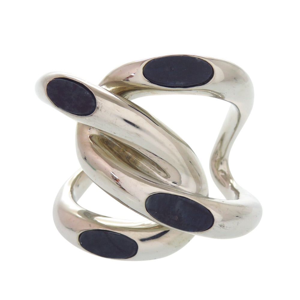 美品 ディオール ヴィンテージ メタル シルバー ブラック バングル 0769【中古】Dior
