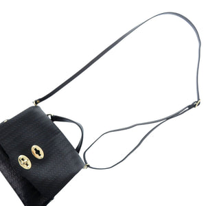 新品同様 ザネラート ポスティーナ デイリー ベビー POSTINA DAILY BABY 波型エンボス 2way ショルダーバッグ 40263678 シルバー金具 レザー ブラック 黒 ハンドバッグ 0774【中古】ZANELLATO