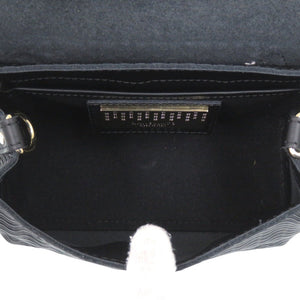 新品同様 ザネラート ポスティーナ デイリー ベビー POSTINA DAILY BABY 波型エンボス 2way ショルダーバッグ 40263678 シルバー金具 レザー ブラック 黒 ハンドバッグ 0774【中古】ZANELLATO