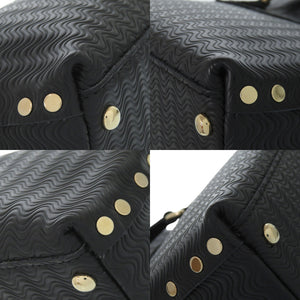 新品同様 ザネラート ポスティーナ デイリー ベビー POSTINA DAILY BABY 波型エンボス 2way ショルダーバッグ 40263678 シルバー金具 レザー ブラック 黒 ハンドバッグ 0774【中古】ZANELLATO