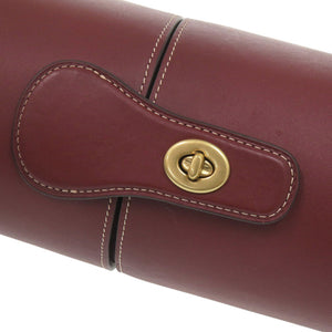 新品同様 コーチ ワインボトルケース レザー ボルドー 赤 0810【中古】COACH