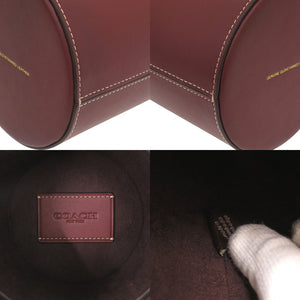 新品同様 コーチ ワインボトルケース レザー ボルドー 赤 0810【中古】COACH
