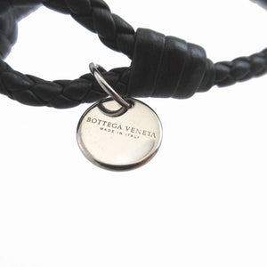 美品 ボッテガヴェネタ イントレチャート レザー ブラック 黒 ブレスレット 0841【中古】BOTTEGA VENETA