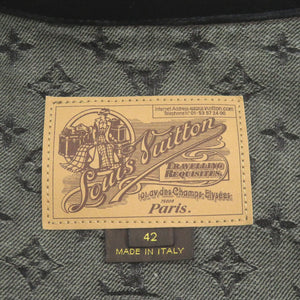 美品 ルイ ヴィトン モノグラム デニム コットン ブラック セットアップ ジャケット スカート LV 0887【中古】LOUIS VUITTON