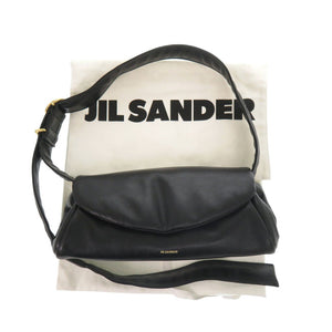美品 ジルサンダー Cannolo カンノーロ スモール レザー ブラック ハンドバッグ 黒 ショルダーバッグ 0913【中古】JIL SANDER
