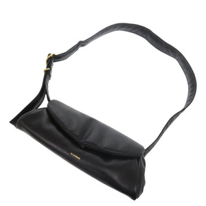 美品 ジルサンダー Cannolo カンノーロ スモール レザー ブラック ハンドバッグ 黒 ショルダーバッグ 0913【中古】JIL SANDER
