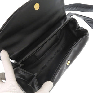 美品 ジルサンダー Cannolo カンノーロ スモール レザー ブラック ハンドバッグ 黒 ショルダーバッグ 0913【中古】JIL SANDER