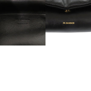 美品 ジルサンダー Cannolo カンノーロ スモール レザー ブラック ハンドバッグ 黒 ショルダーバッグ 0913【中古】JIL SANDER
