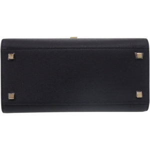 新品同様 ヴァレクストラ ミディアム イジィデ N627054 レザー ネイビー 紺 ハンドバッグ 0921【中古】Valextra