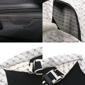 美品 ステラマッカートニー 570174W8538 総柄 ロゴ ナイロン ホワイト ブラック リュック バックパック 白 0959【中古】Stella McCartney