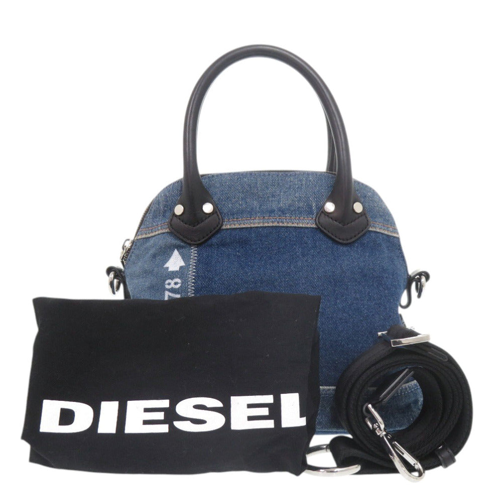 美品 ディーゼル DSL-1978 パッチワークデニム ブルー 2way ハンドバッグ 0972 青【中古】DIESEL