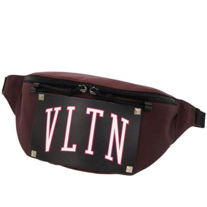 新品同様 ヴァレンティノ ガラヴァーニ VLTN スタッズ 2Y2B094LEK ナイロン ボルドー ボディバッグ ベルトバッグ 0986【中古】Valentino Garavani
