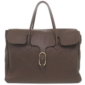 美品 シセイ 981/LD レザー ブラウン フラップトートバッグ 茶 0990【中古】Cisei