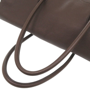 美品 シセイ 981/LD レザー ブラウン フラップトートバッグ 茶 0990【中古】Cisei