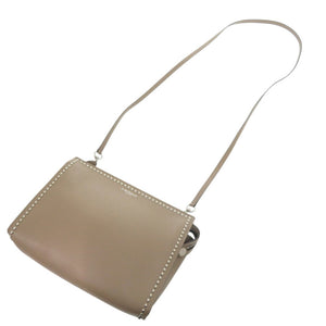 美品 ジェイアンドエムデヴィッドソン ELLE エル スタッズ レザー グレージュ ショルダーバッグ 0999【中古】J&M Davidson