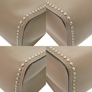 美品 ジェイアンドエムデヴィッドソン ELLE エル スタッズ レザー グレージュ ショルダーバッグ 0999【中古】J&M Davidson