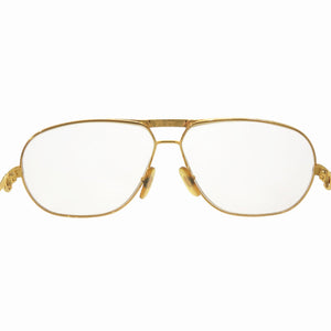 美品 カルティエ トリニティ ツーブリッジ メタル ゴールド 眼鏡 1018【中古】CARTIER メンズ