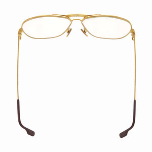 美品 カルティエ トリニティ ツーブリッジ メタル ゴールド 眼鏡 1018【中古】CARTIER メンズ
