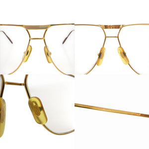 美品 カルティエ トリニティ ツーブリッジ メタル ゴールド 眼鏡 1018【中古】CARTIER メンズ