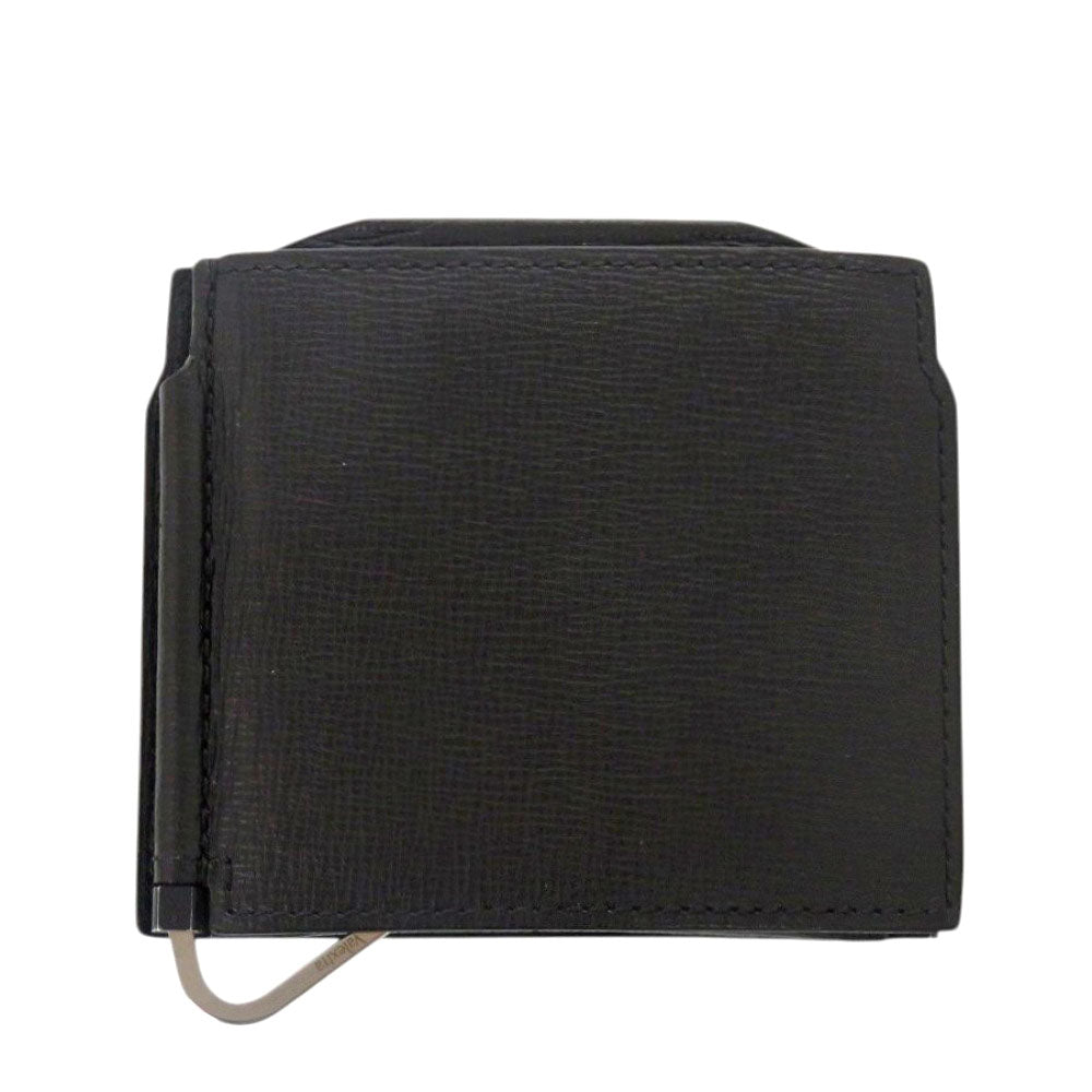 美品 ヴァレクストラ マネークリップ V0L54 レザー ブラック 三つ折り財布 黒 1033【中古】Valextra