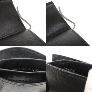 美品 ヴァレクストラ マネークリップ V0L54 レザー ブラック 三つ折り財布 黒 1033【中古】Valextra