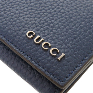 美品 グッチ ロゴ 771160 レザー ブルー コインケース 青 1034【中古】GUCCI