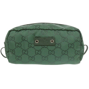 美品 グッチ GG 224090 グリーン ポーチ 緑 1037【中古】GUCCI