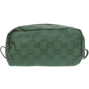 美品 グッチ GG 224090 グリーン ポーチ 緑 1037【中古】GUCCI