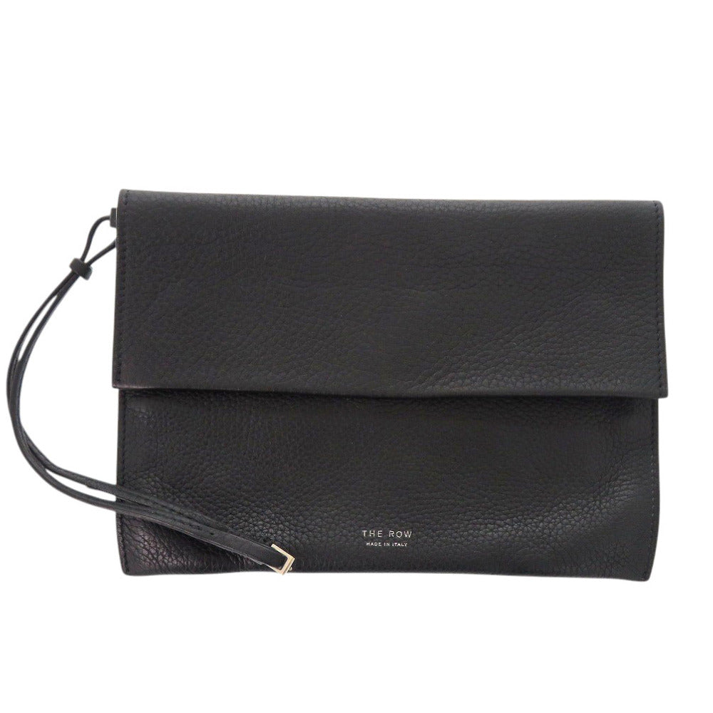 ザ ロウ レザー ブラック ポーチ 黒 1047【中古】THE ROW