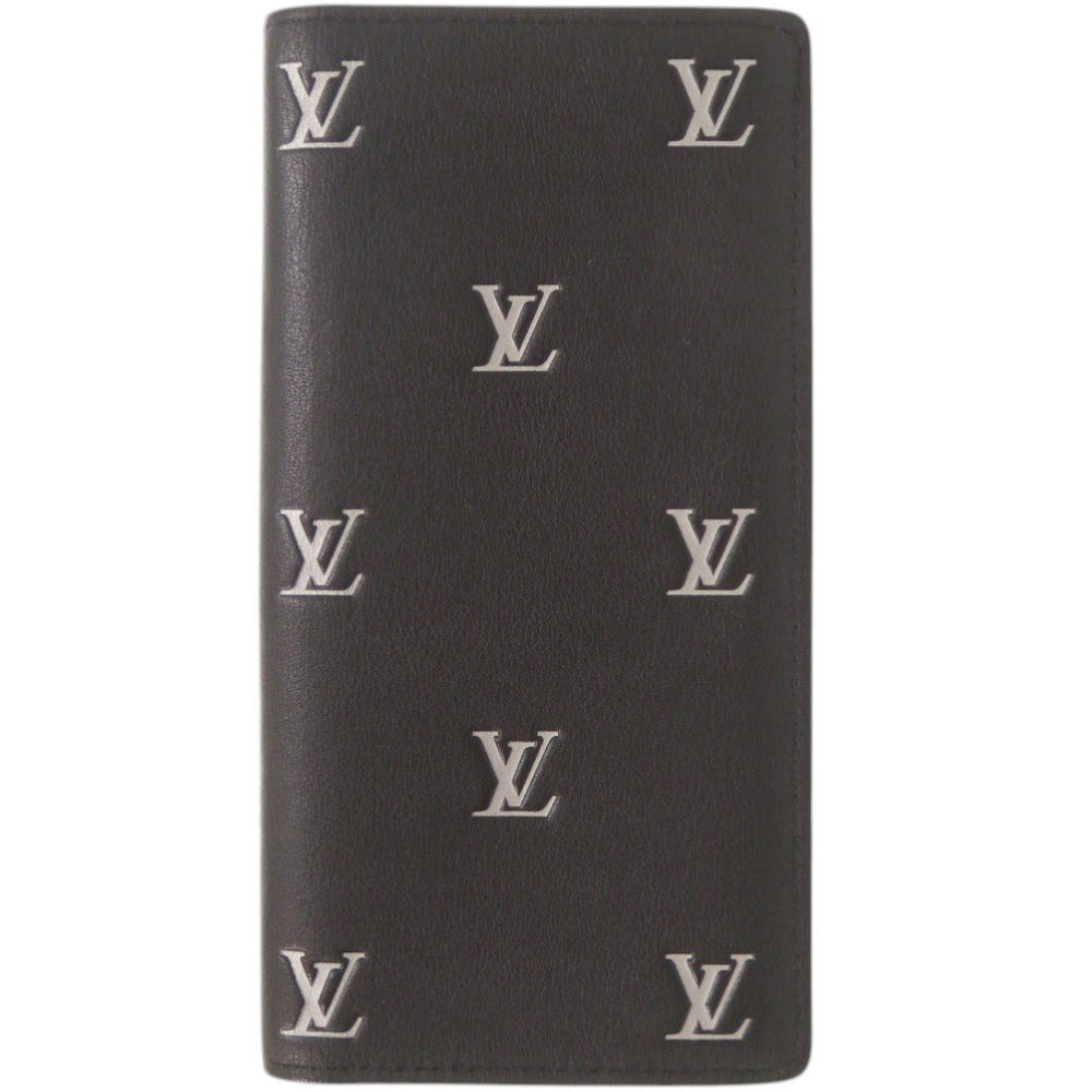美品 ルイ ヴィトン LV ブラゾン ポルトフォイユ ブラザ NM M83190 IC レザー ブラック 長財布 黒 LV 1049【中古】LOUIS VUITTON メンズ