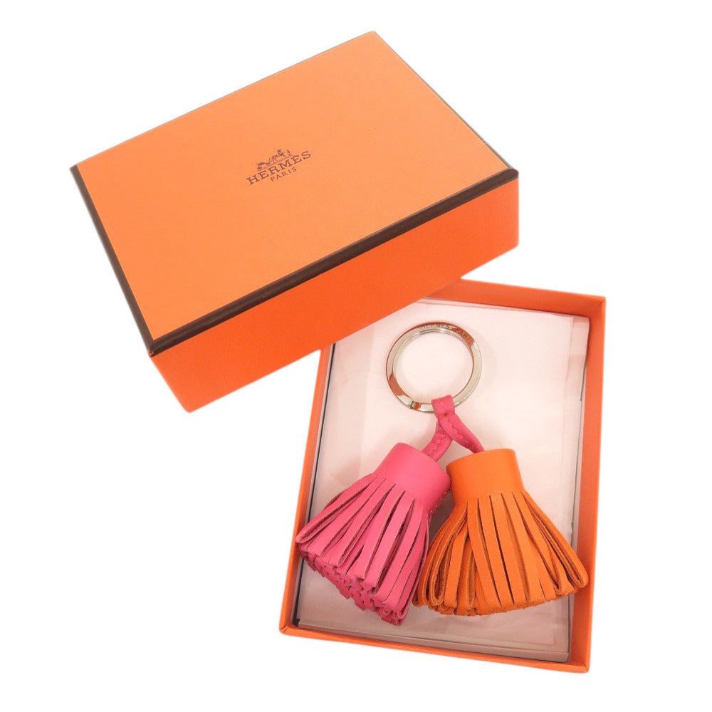 エルメス カルメンウノドス アニョーミロ ピンク オレンジ キーホルダー チャーム 1060【中古】HERMES