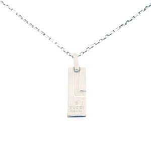 美品 グッチ ロゴ プレート シルバー925 ネックレス ペンダント 1064【中古】GUCCI