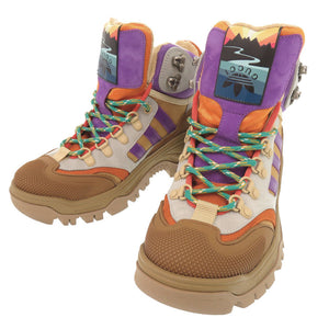 未使用 グッチ × アディダス adidas 721394 サイズ37 1/2 キャンバス ラバー マルチカラー トレッキングシューズ ショートブーツ 1072【中古】GUCCI