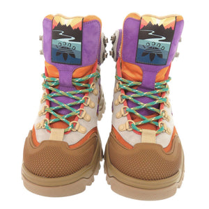 未使用 グッチ × アディダス adidas 721394 サイズ37 1/2 キャンバス ラバー マルチカラー トレッキングシューズ ショートブーツ 1072【中古】GUCCI