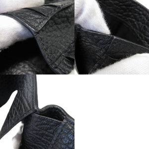 新品同様 メゾン マルジェラ 4ステッチ レザー ブラック 三つ折り財布 黒 1075【中古】Maison Margiela