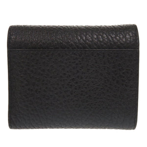 新品同様 メゾン マルジェラ 4ステッチ レザー ブラック 三つ折り財布 黒 1075【中古】Maison Margiela