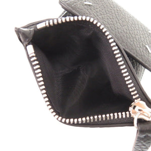 新品同様 メゾン マルジェラ 4ステッチ レザー ブラック 三つ折り財布 黒 1075【中古】Maison Margiela