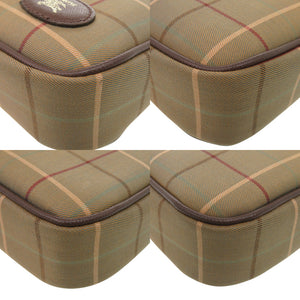 バーバリー チェック ナイロン カーキ ブラウン ショルダーバッグ 1091【中古】BURBERRY
