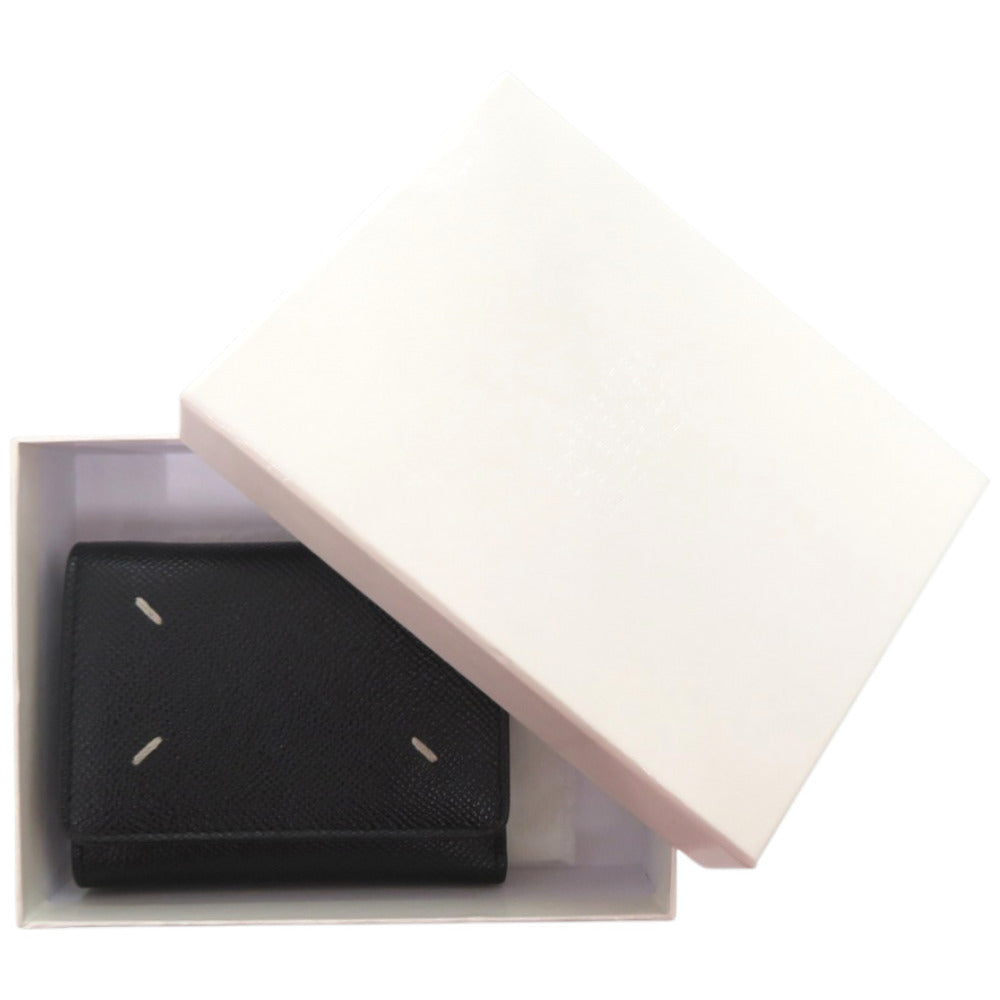 美品 メゾン マルジェラ 4ステッチ 三つ折り ウォレット SA3UI0017 カーフ ブラック 黒 三つ折り財布 1096【中古】Maison Margiela