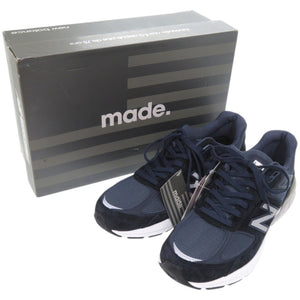 未使用品 ニューバランス 990 v5 M990NV5 スウェード ネイビー 紺 スニーカー メンズ 1097【中古】NEW BALANCE