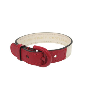 美品 デルボー RED MOON PARTY 限定 レザー ホワイト レッド ブレスレット 白 赤 1117【中古】DELVAUX