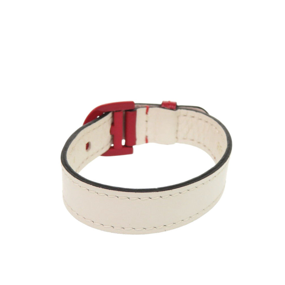 美品 デルボー RED MOON PARTY 限定 レザー ホワイト レッド ブレスレット 白 赤 1117【中古】DELVAUX