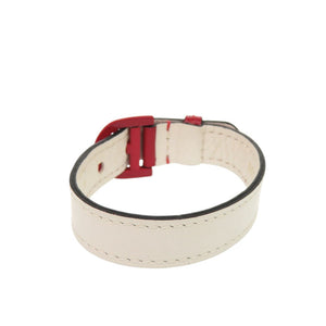 美品 デルボー RED MOON PARTY 限定 レザー ホワイト レッド ブレスレット 白 赤 1117【中古】DELVAUX