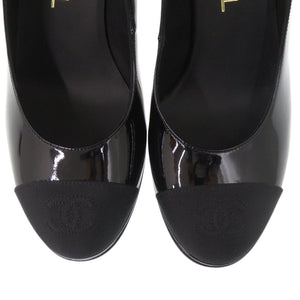 未使用品 シャネル メリージェーン Mary Janes G45174 サイズ36 ゴールド金具 パンプス パテントレザー ファー ブラック 黒 1138【中古】CHANEL