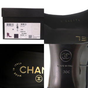 未使用品 シャネル メリージェーン Mary Janes G45174 サイズ36 ゴールド金具 パンプス パテントレザー ファー ブラック 黒 1138【中古】CHANEL