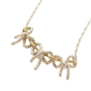 美品 ティファニー トリプルリボン シルバー925 K18YG 750YG ネックレス シルバー イエローゴールド 1141【中古】TIFFANY&Co.