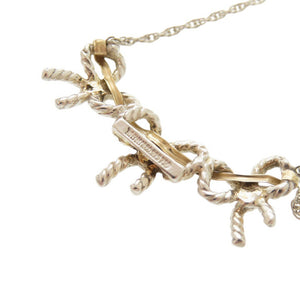 美品 ティファニー トリプルリボン シルバー925 K18YG 750YG ネックレス シルバー イエローゴールド 1141【中古】TIFFANY&Co.