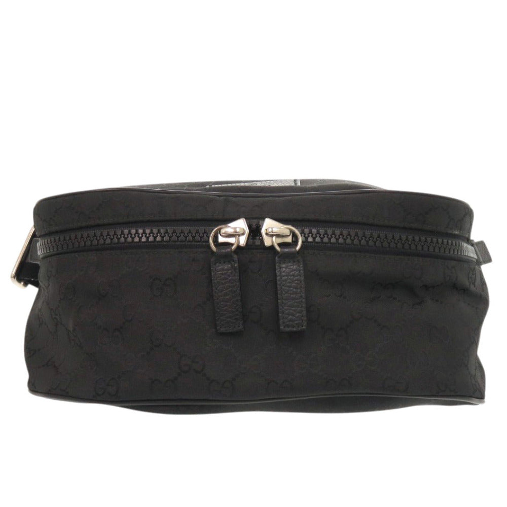 美品 グッチ ボディバッグ 5096643 GGナイロン ブラック ウエストバッグ 黒 1164【中古】GUCCI